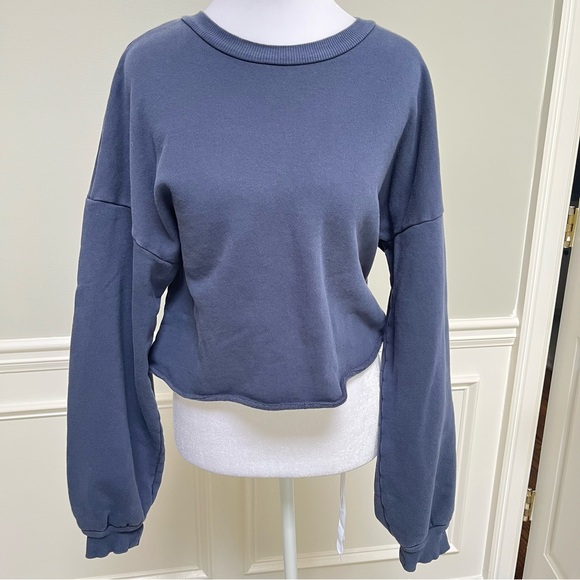 LACAUSA Dark Blue Terry Sweatshirt S - Picture 1 of 9